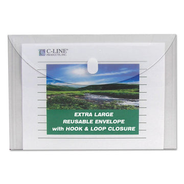 C-Line® Reusable Poly Envelope, Hook And Loop Closure, 9.38 X 13, Clear, 5-pack freeshipping - TVN Wholesale